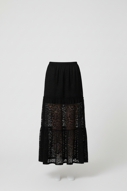 Jupe Dentelle Noire Transparente Élégante Sensuelle