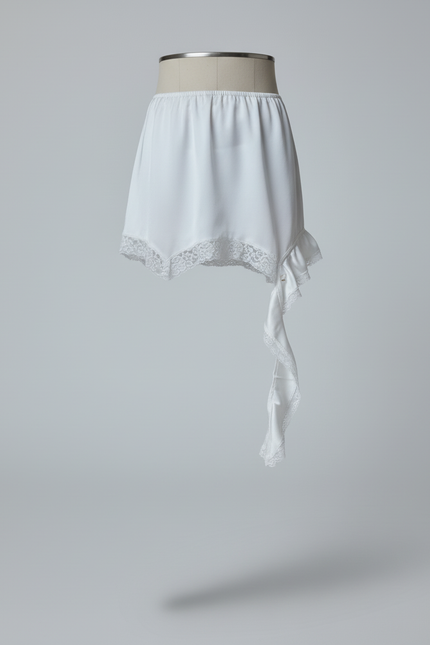 Jupe Dentelle Blanche Asymétrique Chic